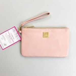 LIZ CLAIBORNE Wristlet Wallet NWT 8x5 Minimal Chic Card Pockets Rose Quartz